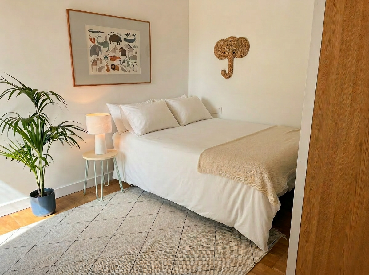 Children's bedroom with natural decor