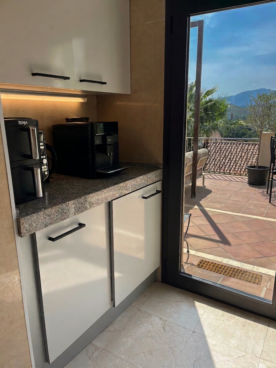 Coffee corner with terrace view