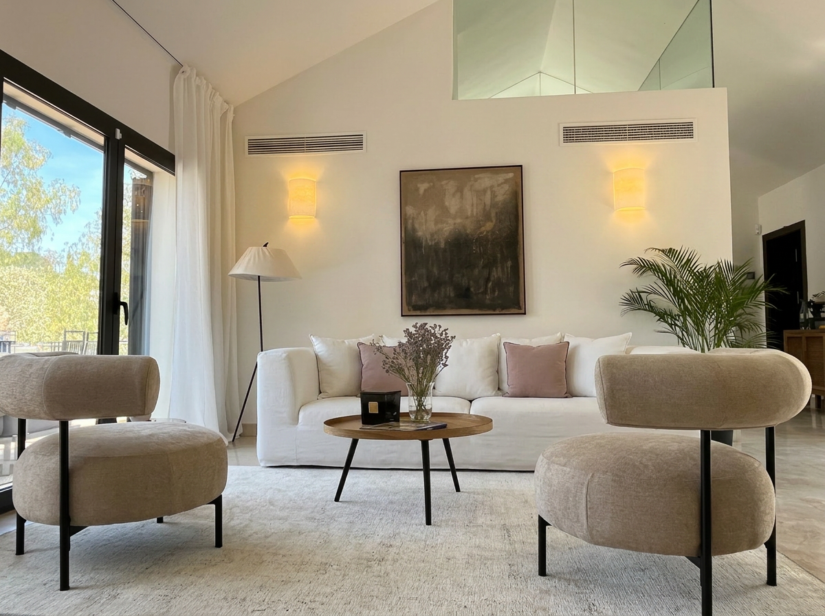 Bright living room with soft natural light