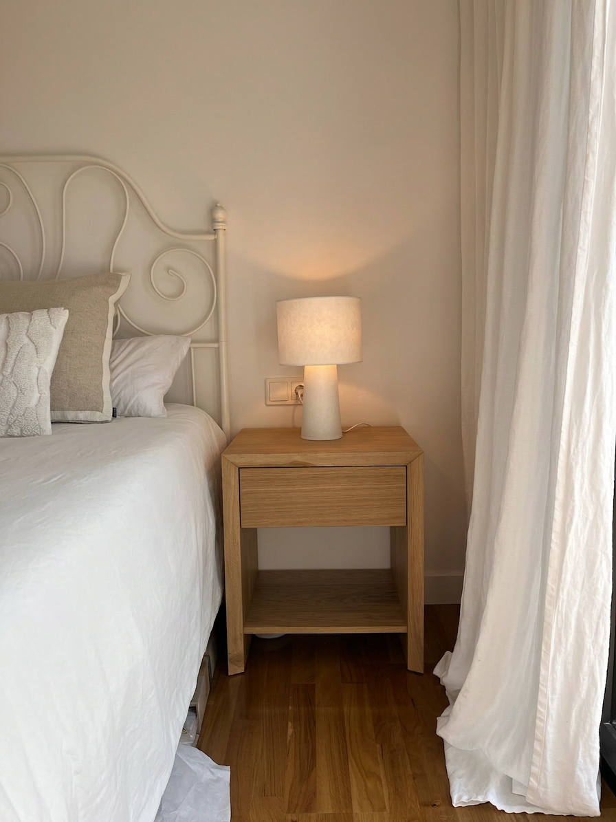 Master bedroom nightstand detail